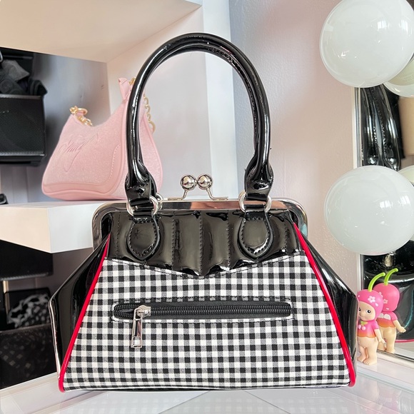 Gingham cherry skull purse - Picture 3 of 8